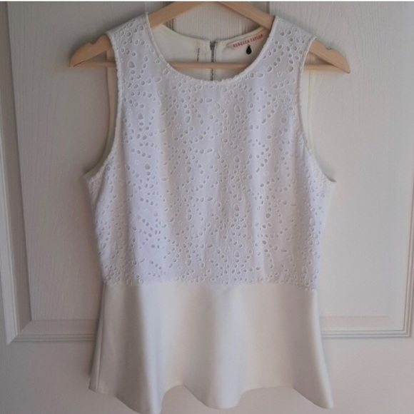 Rebecca Taylor Peplum Top in Cream - Picture 5 of 6